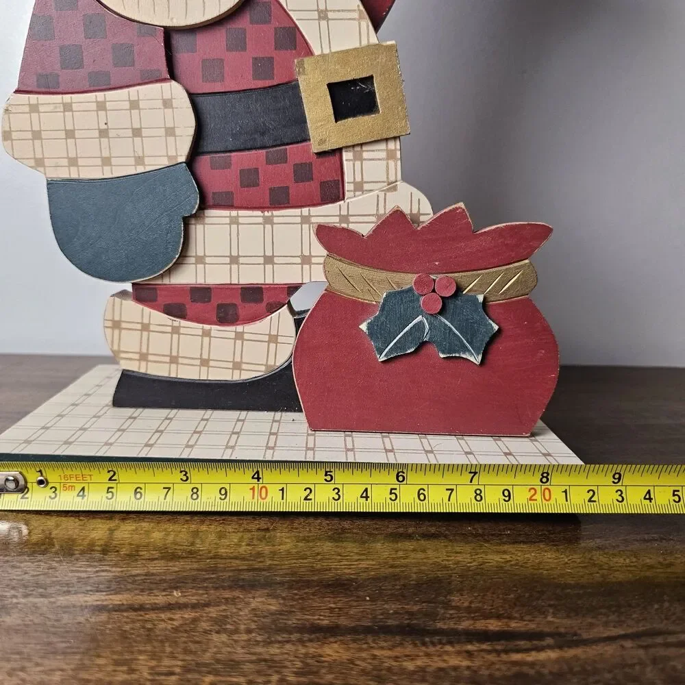 Vintage Terry’s Village Wooden Santa Stand Holiday Christmas Decor